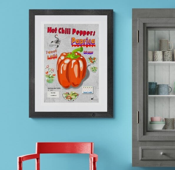 PAPRIKA popart poster för köket av Timo Horne